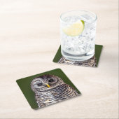 最も可愛い赤ん坊の動物 |タウニーフクロウ スクエアペーパーコースター (インサイチュ)