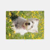 最も可愛い赤ん坊の動物 |タンポポのウェスティー・ドッグ フリースブランケット (正面(横))