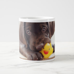 最も可愛い赤ん坊の動物 チョコレートラブラドール子犬 ジャンボコーヒーマグカップ