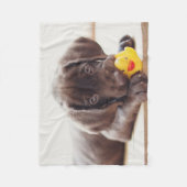 最も可愛い赤ん坊の動物 |チョコレートラブラドール子犬 フリースブランケット (正面)