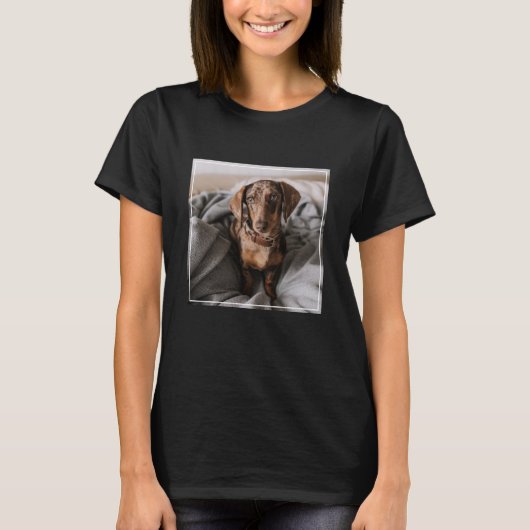 最も可愛い赤ん坊の動物 |チョコレートDapple Dachshund Tシャツ (正面)