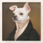 最も可愛い赤ん坊の動物 |チワ王室のワポートレート ガラスコースター (正面)