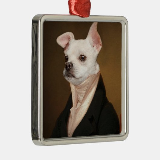 最も可愛い赤ん坊の動物 |チワ王室のワポートレート メタルオーナメント (右)