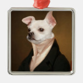 最も可愛い赤ん坊の動物 |チワ王室のワポートレート メタルオーナメント (正面)