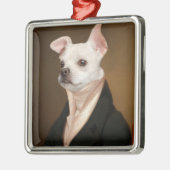最も可愛い赤ん坊の動物 |チワ王室のワポートレート メタルオーナメント (左)