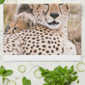 最も可愛い赤ん坊の動物 |チーター・キャット&カブ キッチンタオル (折り畳み)