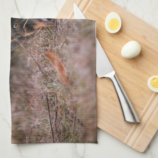 最も可愛い赤ん坊の動物 |ドイツの羊飼い キッチンタオル (四つ折り)