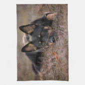 最も可愛い赤ん坊の動物 |ドイツの羊飼い キッチンタオル (縦)