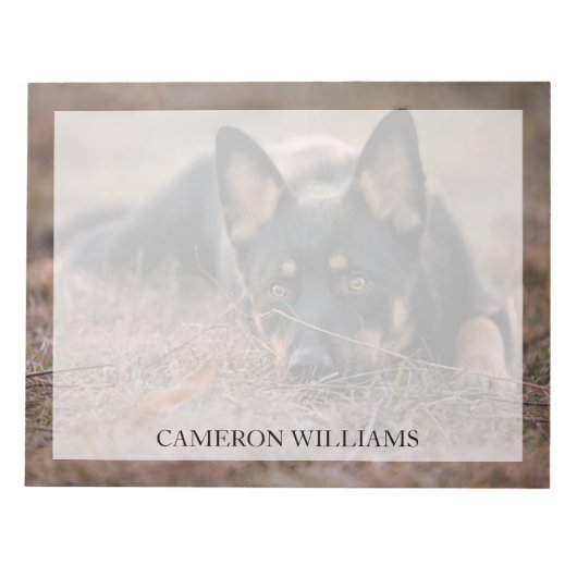 最も可愛い赤ん坊の動物 |ドイツの羊飼い ノートパッド (正面)