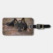 最も可愛い赤ん坊の動物 |ドイツの羊飼い ラゲッジタグ (正面横)