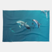最も可愛い赤ん坊の動物 |ドルフィンファミリー キッチンタオル (横)