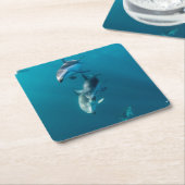 最も可愛い赤ん坊の動物 |ドルフィンファミリー スクエアペーパーコースター (アングル)