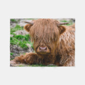 最も可愛い赤ん坊の動物 |ハイランドカウカーフ フリースブランケット (正面(横))