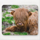 最も可愛い赤ん坊の動物 |ハイランドカウカーフ マウスパッド (正面)