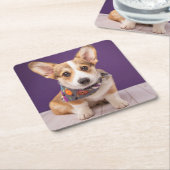 最も可愛い赤ん坊の動物 |ハロウィーン・コルギ スクエアペーパーコースター (アングル)