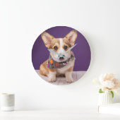 最も可愛い赤ん坊の動物 |ハロウィーン・コルギ ラージ壁時計 (ホーム)