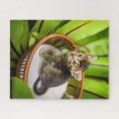 最も可愛い赤ん坊の動物 |バスケット内の子猫 ジグソーパズル (横)