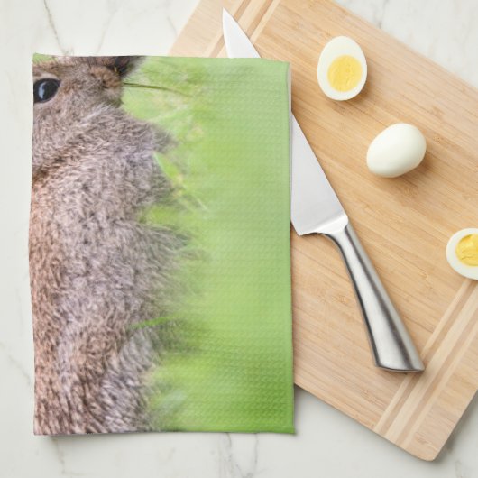 最も可愛い赤ん坊の動物 |バニーキス キッチンタオル (四つ折り)