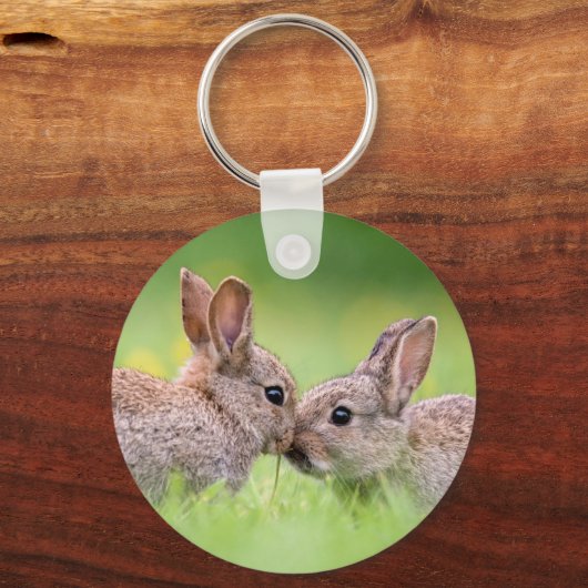 最も可愛い赤ん坊の動物 |バニーキス キーホルダー (正面)