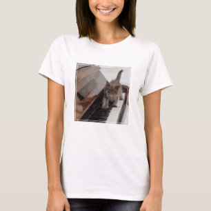 最も可愛い赤ん坊の動物 ピアノの子猫 Tシャツ
