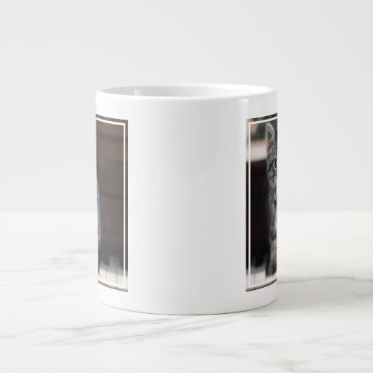 最も可愛い赤ん坊の動物 |ピアノ鍵の子猫 ジャンボコーヒーマグカップ (正面)