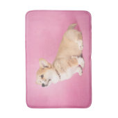 最も可愛い赤ん坊の動物 |ピンクコルギパピー バスマット (正面縦)