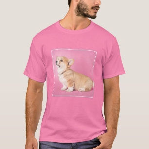 最も可愛い赤ん坊の動物 ピンクコルギパピー Tシャツ