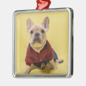 最も可愛い赤ん坊の動物 |フランスのブルドッグ メタルオーナメント (左)