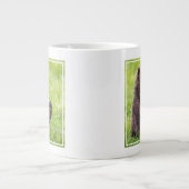 最も可愛い赤ん坊の動物 |ブラウンベアーキューブ波 ジャンボコーヒーマグカップ (正面)