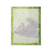 最も可愛い赤ん坊の動物 |ブラウンベアーキューブ波 ノートパッド (回転)