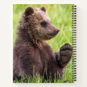 最も可愛い赤ん坊の動物 |ブラウンベアーキューブ波 ノートブック (裏面)