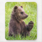 最も可愛い赤ん坊の動物 |ブラウンベアーキューブ波 マウスパッド (正面)
