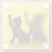 最も可愛い赤ん坊の動物 |ブラックキャット遊ズ ガラスコースター (裏面)