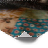 最も可愛い赤ん坊の動物 |ブラック&ホワイトの子猫 ポスター (角)