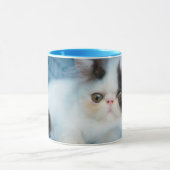 最も可愛い赤ん坊の動物 |ブラック&ホワイトの子猫 マグカップ (中央)