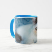 最も可愛い赤ん坊の動物 |ブラック&ホワイトの子猫 マグカップ (正面左)