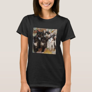 最も可愛い赤ん坊の動物 ブラック&ホワイトの子猫 Tシャツ