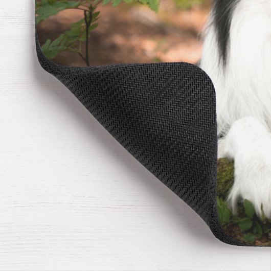 最も可愛い赤ん坊の動物 |ブラック&ホワイト縁どコリー マウスパッド (コーナー)