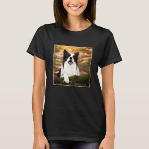 最も可愛い赤ん坊の動物 ブラック&ホワイト縁どコリー Tシャツ