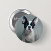 最も可愛い赤ん坊の動物 |ブルドッグフランスのの子犬 缶バッジ (正面&裏面)