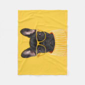 最も可愛い赤ん坊の動物 |ブルドッグフランスのサングラス フリースブランケット (正面)