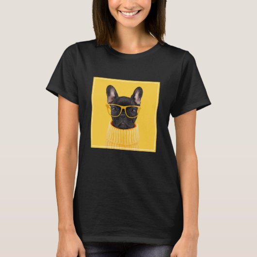 最も可愛い赤ん坊の動物 |ブルドッグフランスのサングラス Tシャツ (正面)