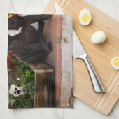 最も可愛い赤ん坊の動物 |ブルドッグフランスのハロウィーン キッチンタオル (四つ折り)