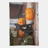 最も可愛い赤ん坊の動物 |ブルドッグフランスのハロウィーン キッチンタオル (縦)