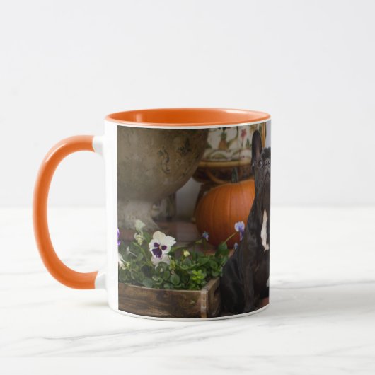 最も可愛い赤ん坊の動物 |ブルドッグフランスのハロウィーン マグカップ (左)