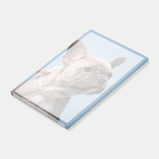 最も可愛い赤ん坊の動物 |ブルドッグフランスのピンクボウ ポストイット (アングル)