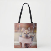 最も可愛い赤ん坊の動物 |ブルドッグフランスのプレイグラウンド トートバッグ (正面)