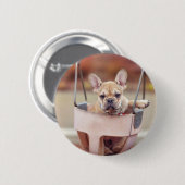 最も可愛い赤ん坊の動物 |ブルドッグフランスのプレイグラウンド 缶バッジ (正面&裏面)