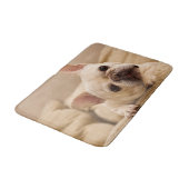 最も可愛い赤ん坊の動物 |ブルドッグフランスのヘッドのティルト バスマット (アングル)