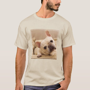 最も可愛い赤ん坊の動物 ブルドッグフランスのヘッドのティルト Tシャツ